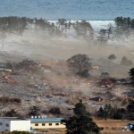 Унесённые цунами дома в г. Натори. 11-е марта 2011 г.
