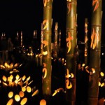 Бамбуковые фонарики в память жертв Великого восточнояпонского землетрясения и цунами. Храм Дзифукудзи в Кэсэннуме, префектура Мияги. 10-е марта 2012 г.